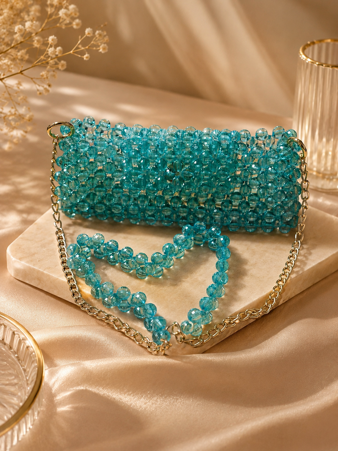 Mar Azul cartera tejida a mano